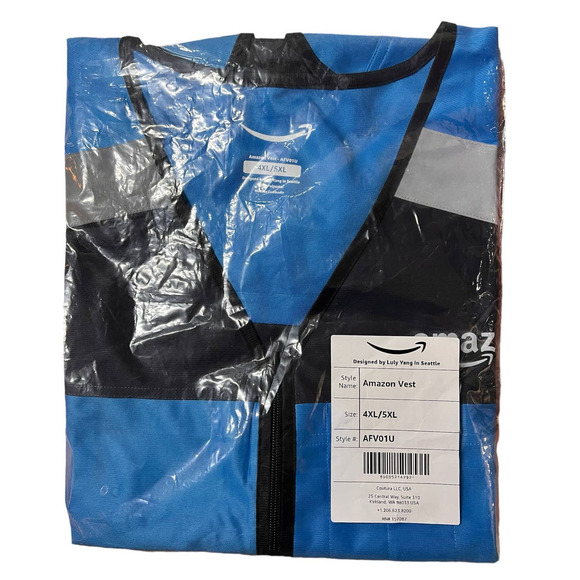 Amazon Flex DSP Reflective Safety Blue Delivery Vest 4XL/5XL - Picture 2 of 2